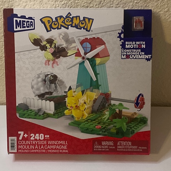 Mega Pokémon Windmill Building Set - Red, Green, White - Picture 1 of 4